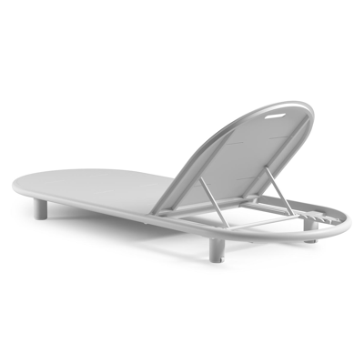 Lomano verstelbaar ligbed in wit aluminium met lopi marble all weather sunbrella® luxe