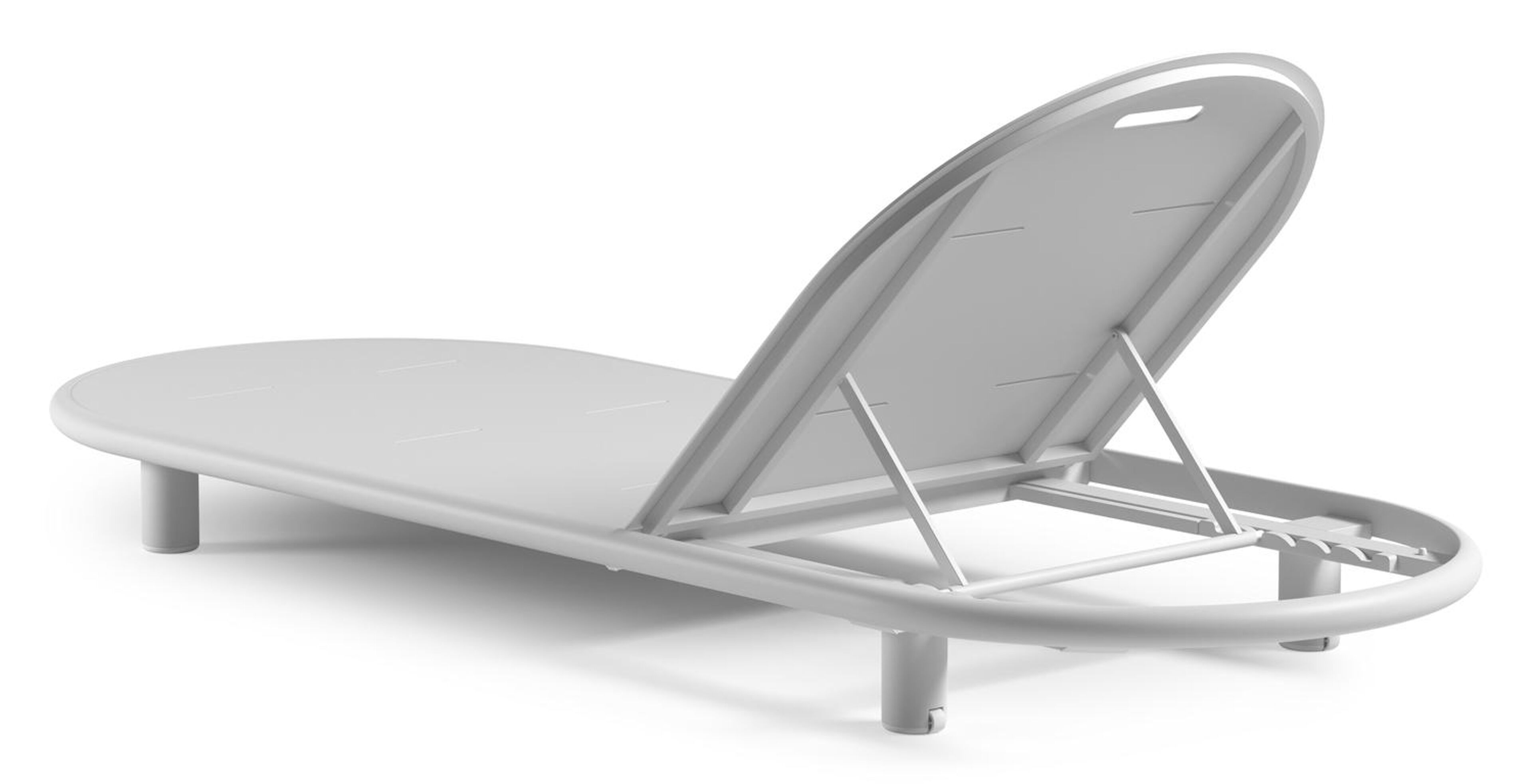 Chaise longue réglable Lomano en aluminium blanc avec chartres sooty all weather sunbrella® luxe coussin