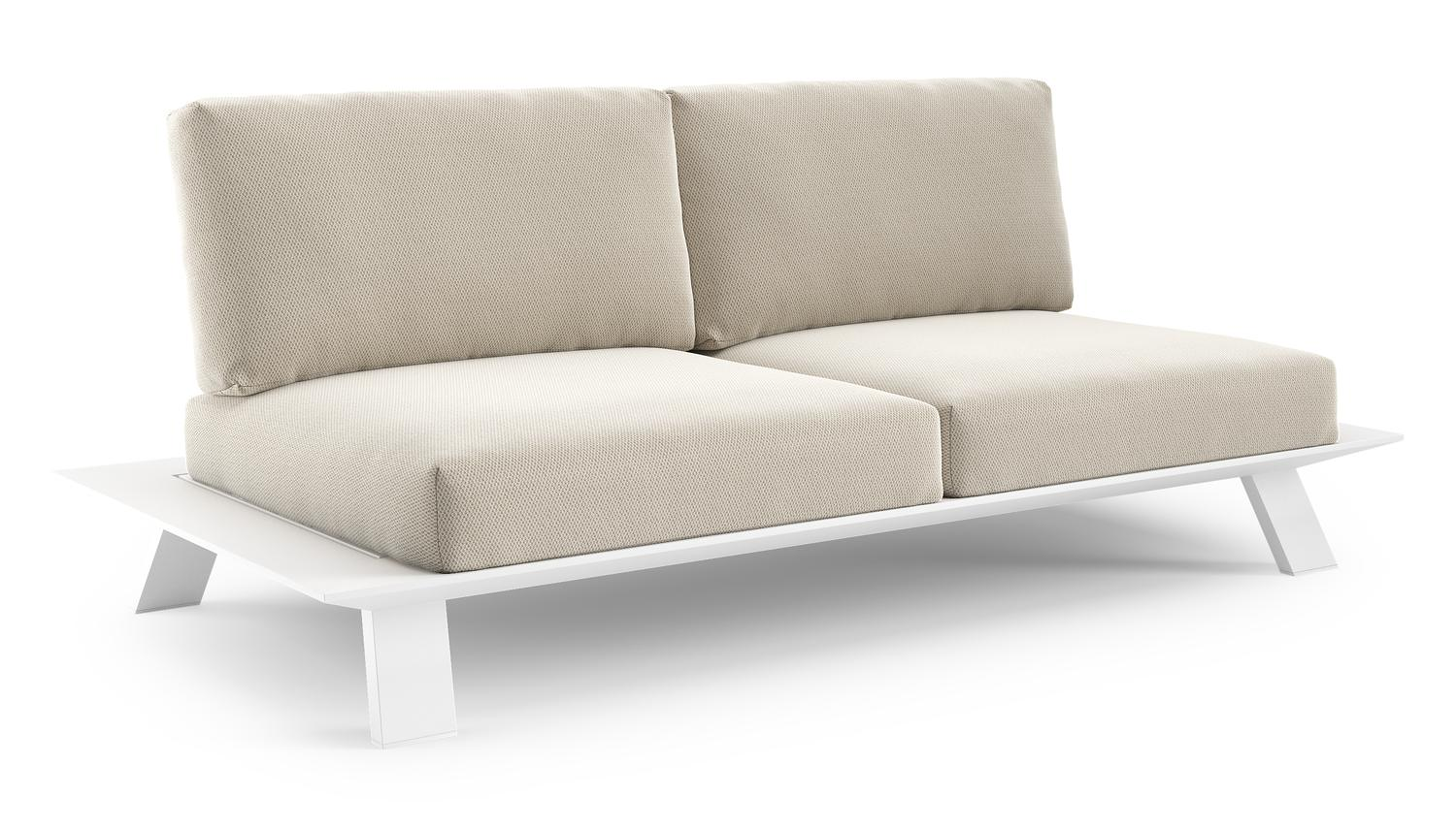 Cesano loungebank 2-zit in wit aluminium met lopi marble all weather sunbrella® luxe kussen