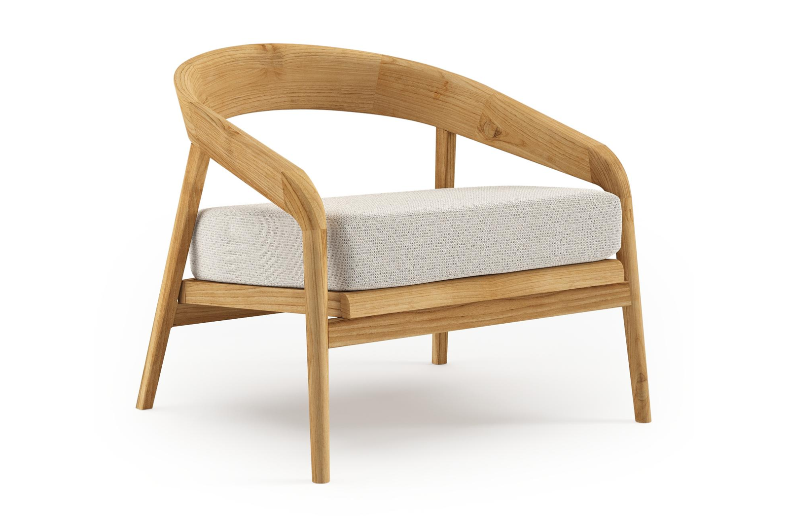 Lacrima loungestoel in teak met firenze natural all weather Solica kussen