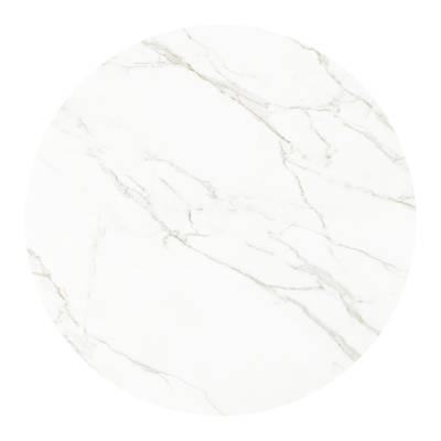 Fano tuintafel rond in beige aluminium en volkeramiek Calacatta - Dia. 130 x H 75 cm