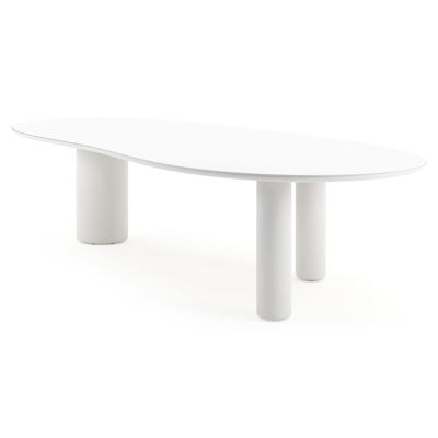 Amico tuintafel organisch in wit aluminium en volkeramiek Arctic White - L 320 x B 145 x H 73.5 cm