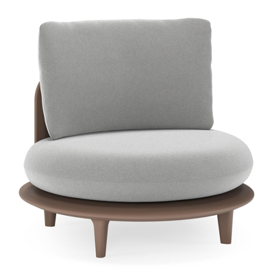 Bomero loungestoel in taupe aluminium met savane grey all weather sunbrella® luxe kussen