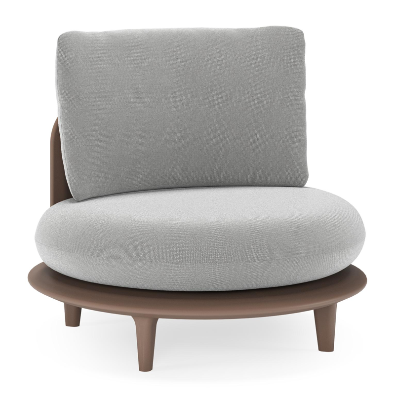 Bomero loungestoel in taupe aluminium met savane grey all weather sunbrella® luxe kussen