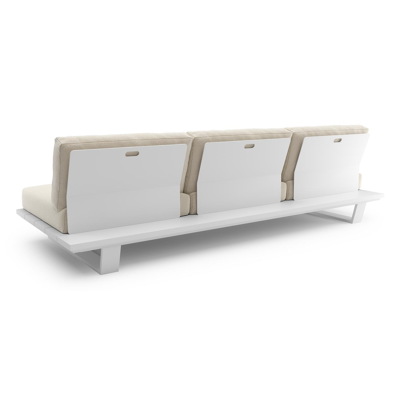 Pagino loungebank in wit aluminium met althea off white all weather cosytica kussen