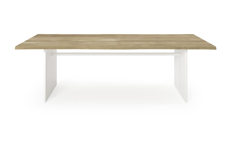 Portofino tuintafel in wit aluminium en teak - L 240 x B 107 x H 74,5 cm