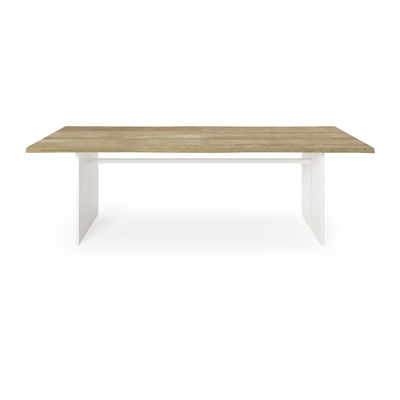 Portofino tuintafel in wit aluminium en teak - L 240 x B 107 x H 74,5 cm