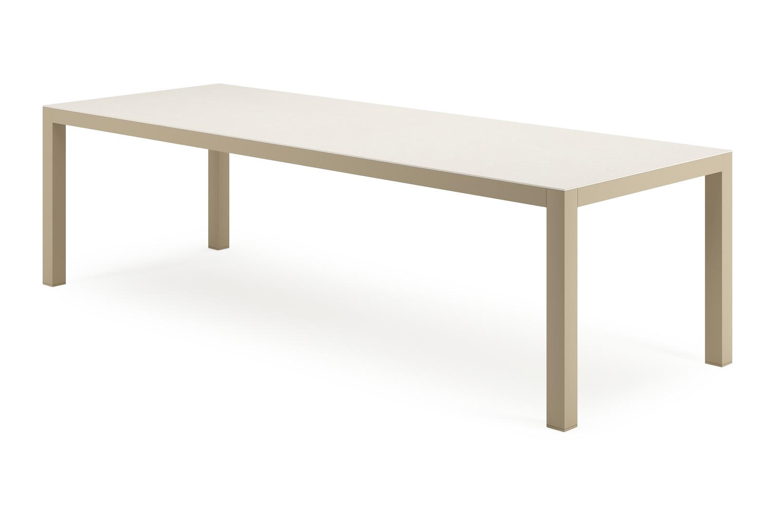 Varese tuintafel rechthoekig in beige aluminium en sintered stone Crema minerale - L 270 x B 100 x H 73 cm