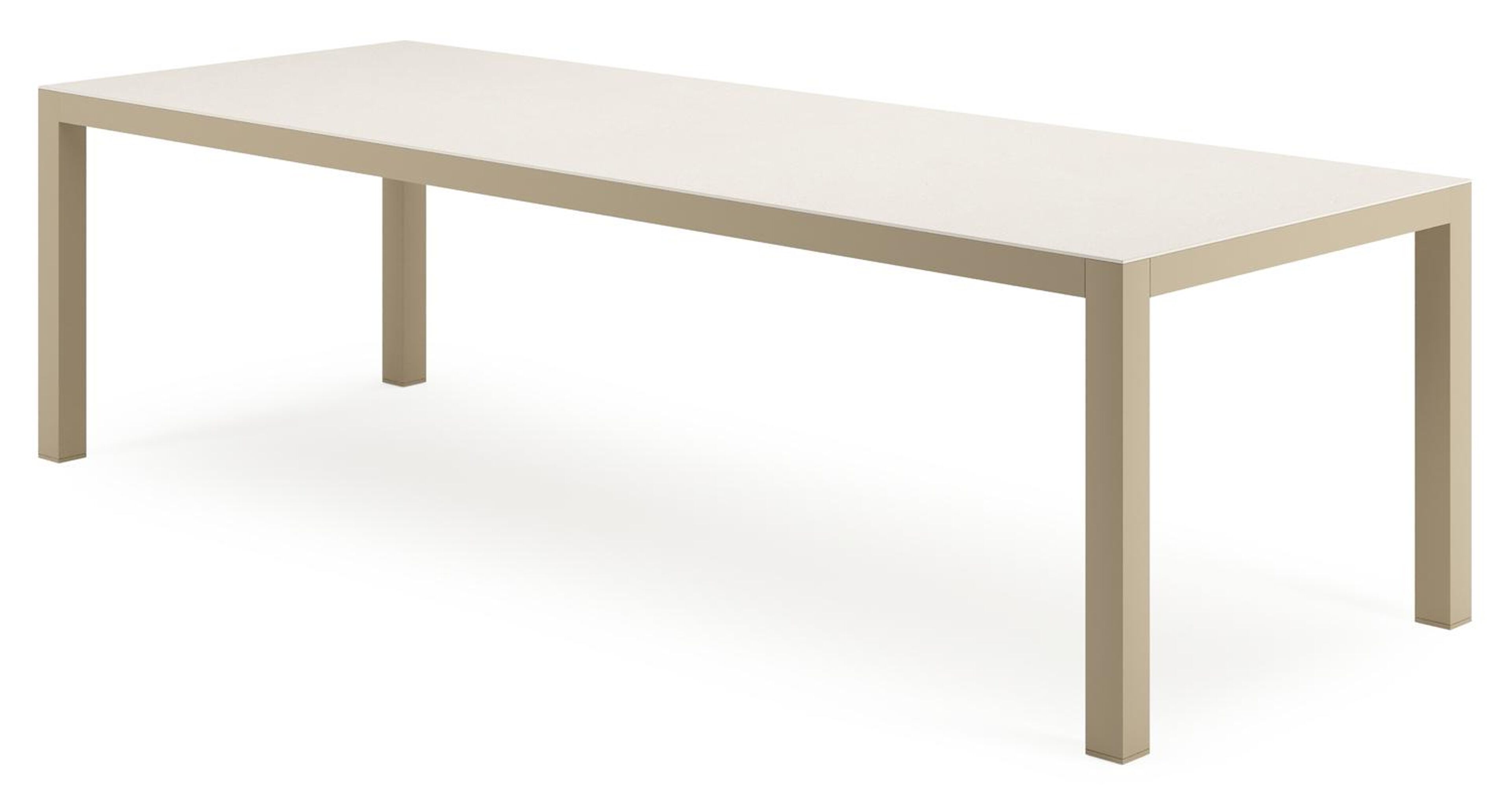 Varese tuintafel rechthoekig in beige aluminium en sintered stone Crema minerale - L 270 x B 100 x H 73 cm