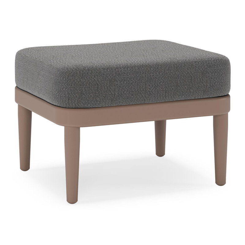 Orso poef in taupe aluminium met Savane Tornado all weather sunbrella® luxe kussen