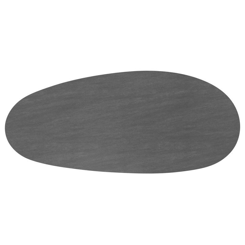 Amico tuintafel mango in wit aluminium en volkeramiek Basalt Black - L 320 x B 140 x H 73.5 cm