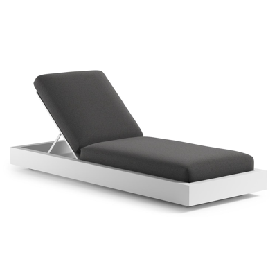 Como verstelbaar ligbed in wit aluminium met savane tornado all weather Sunbrella® luxe kussen