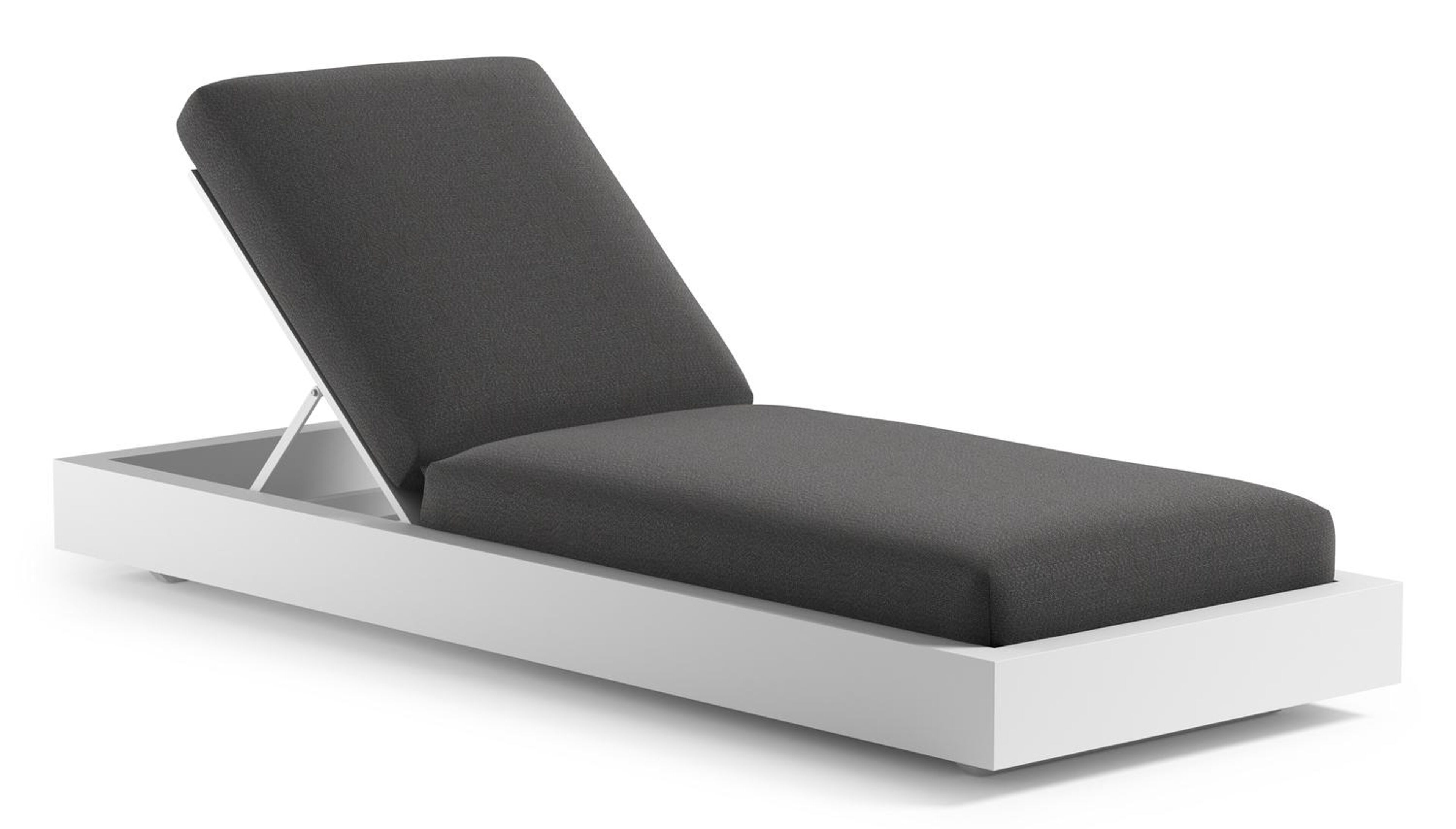 Como verstelbaar ligbed in wit aluminium met savane tornado all weather Sunbrella® luxe kussen