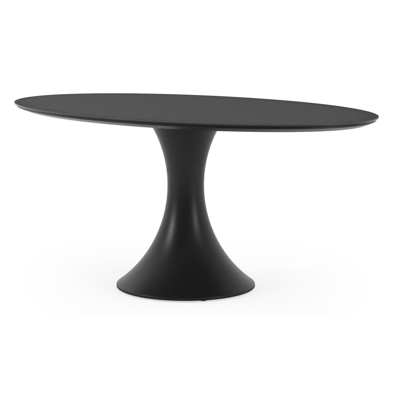 Fano tuintafel ovaal in zwart aluminium en volkeramiek nero black - L 180 x B 110 x H 75 cm