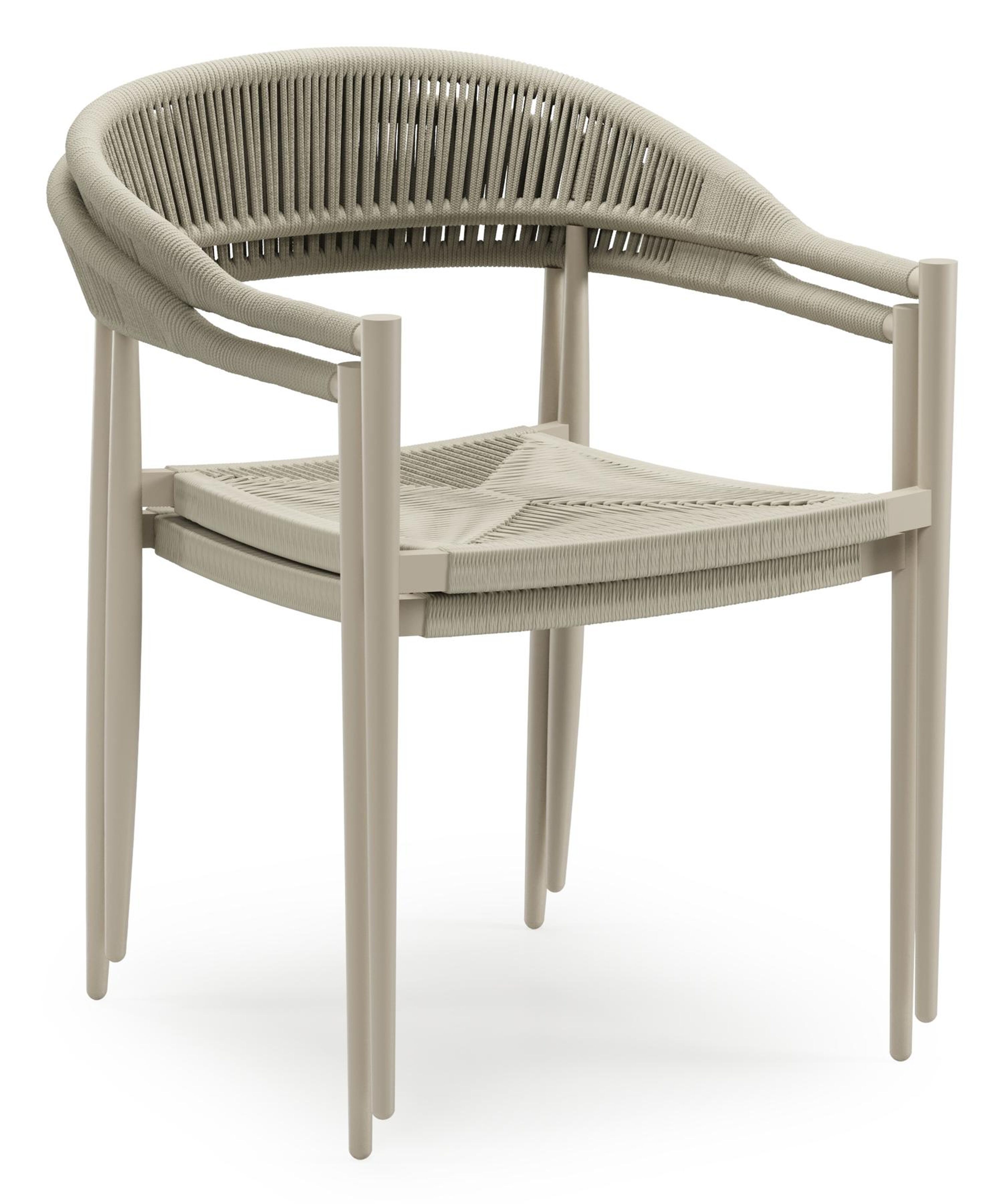 Guarda tuinstoel in beige aluminium en beige rope