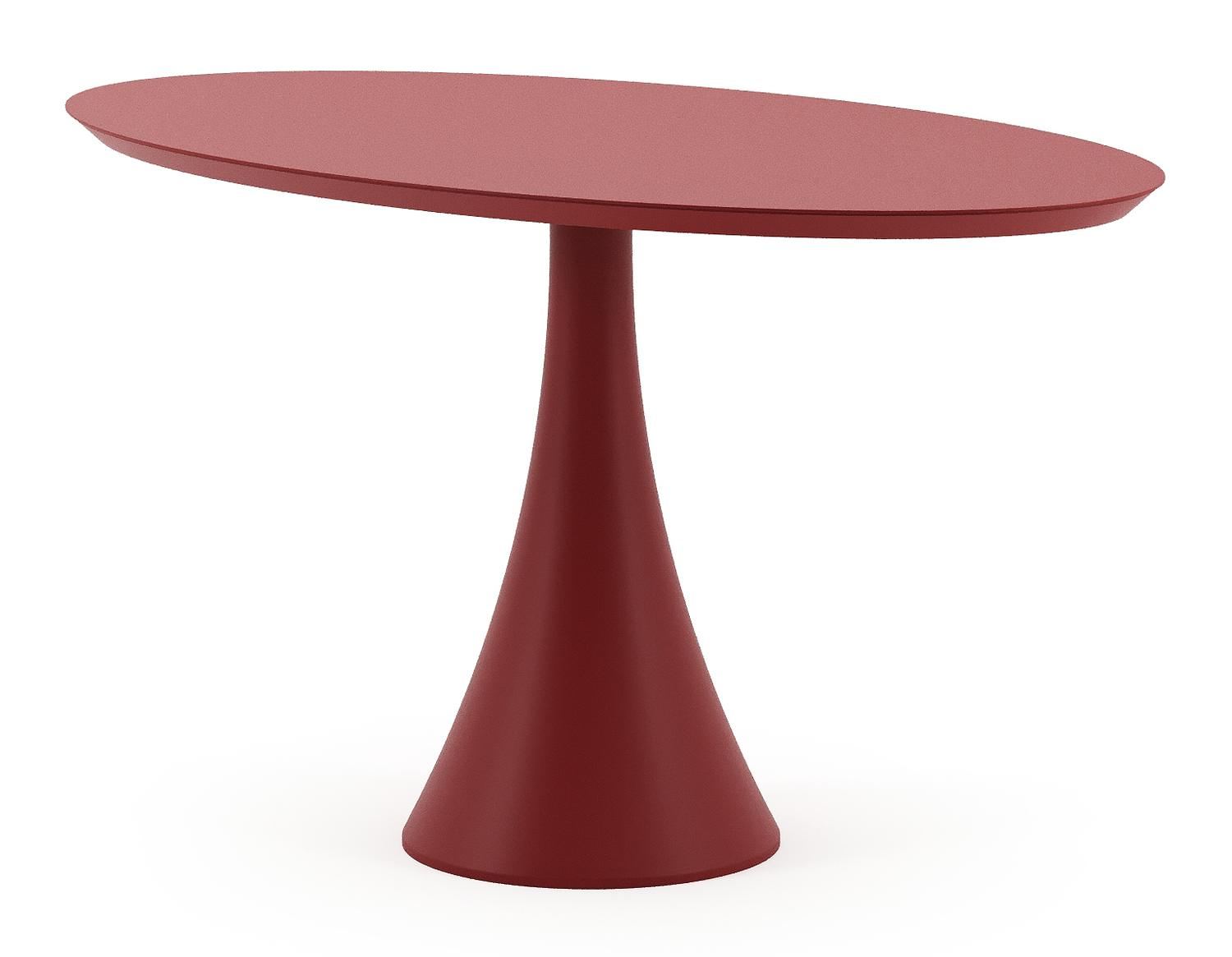 Fano tuintafel ovaal in ruby aluminium - L 140 x B 80 x H 75 cm