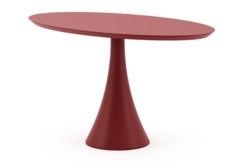 Fano tuintafel ovaal in ruby aluminium - L 140 x B 80 x H 75 cm