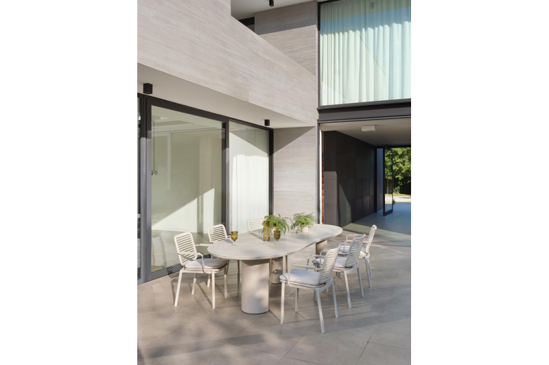 Fano tuinstoel in beige aluminium