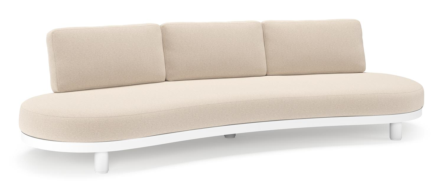 Donato loungebank in wit aluminium met all weather sunbrella® luxe Heritage Ash kussen