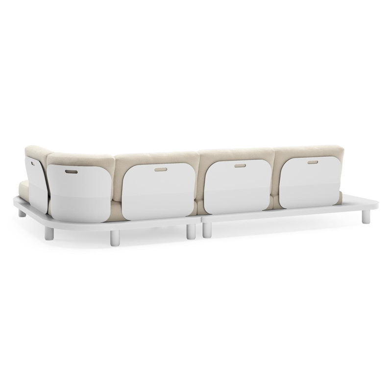 Donato loungehoek in wit aluminium met all weather cosytica Althea Off White kussen