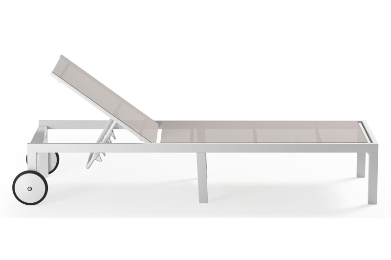 Set van 2 Siena ligbedden in wit aluminium