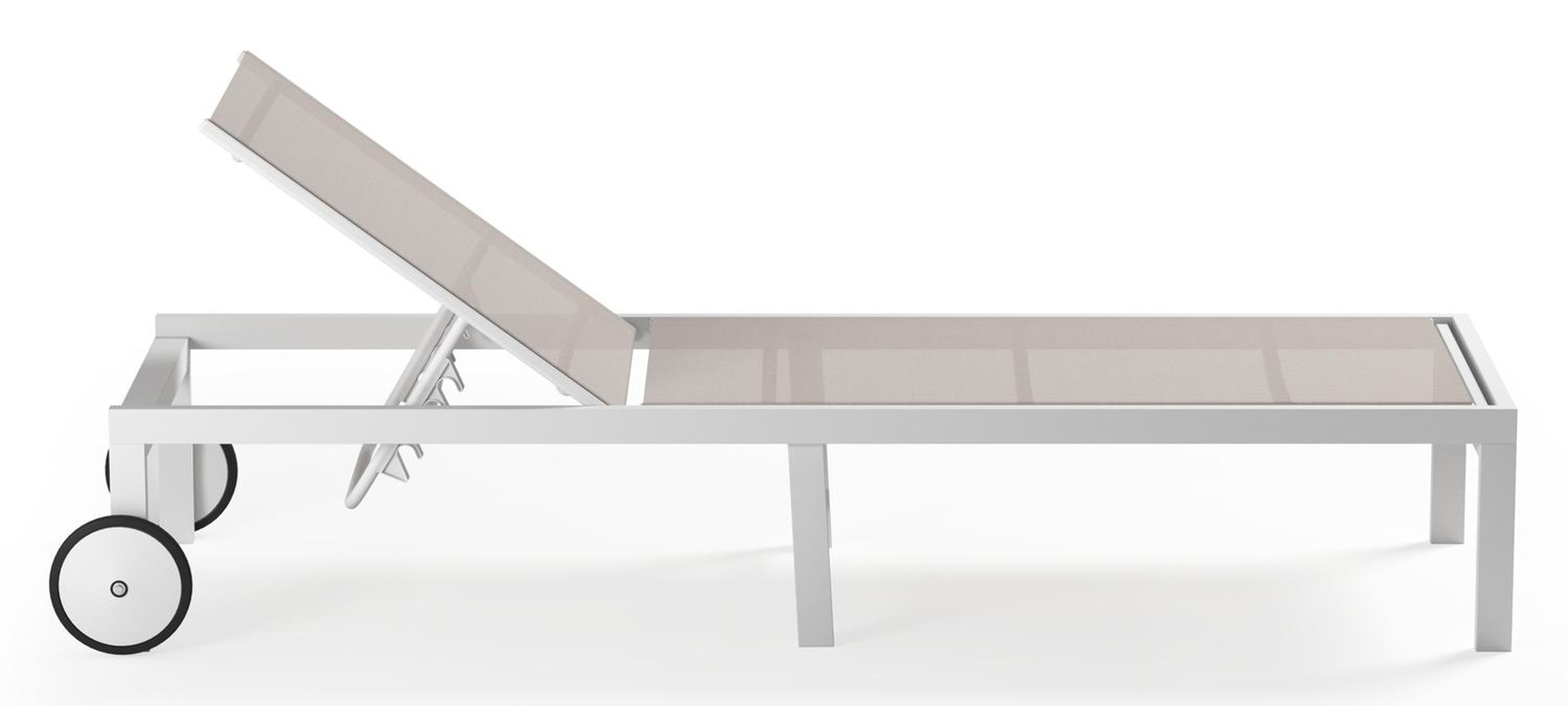 Alba verstelbaar ligbed in wit aluminium