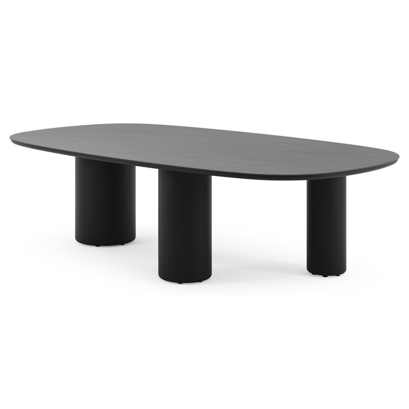 Amico tuintafel bombo xl in zwart aluminium en volkeramiek Basalt Black - L 270 x B 148 x H 73.5 cm