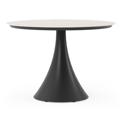 Fano tuintafel in zwart aluminium en volkeramiek shilin - Dia. 110 x H 75 cm