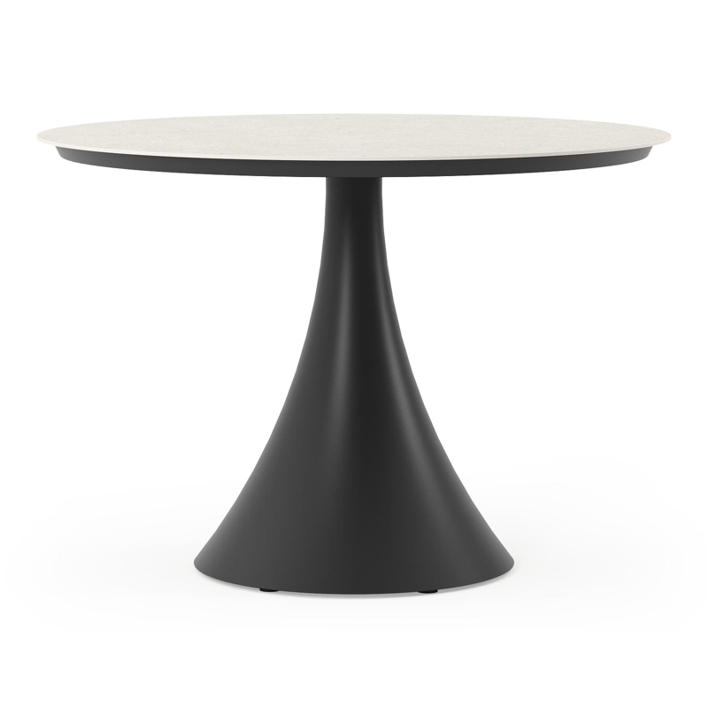 Fano tuintafel in zwart aluminium en volkeramiek shilin - Dia. 110 x H 75 cm