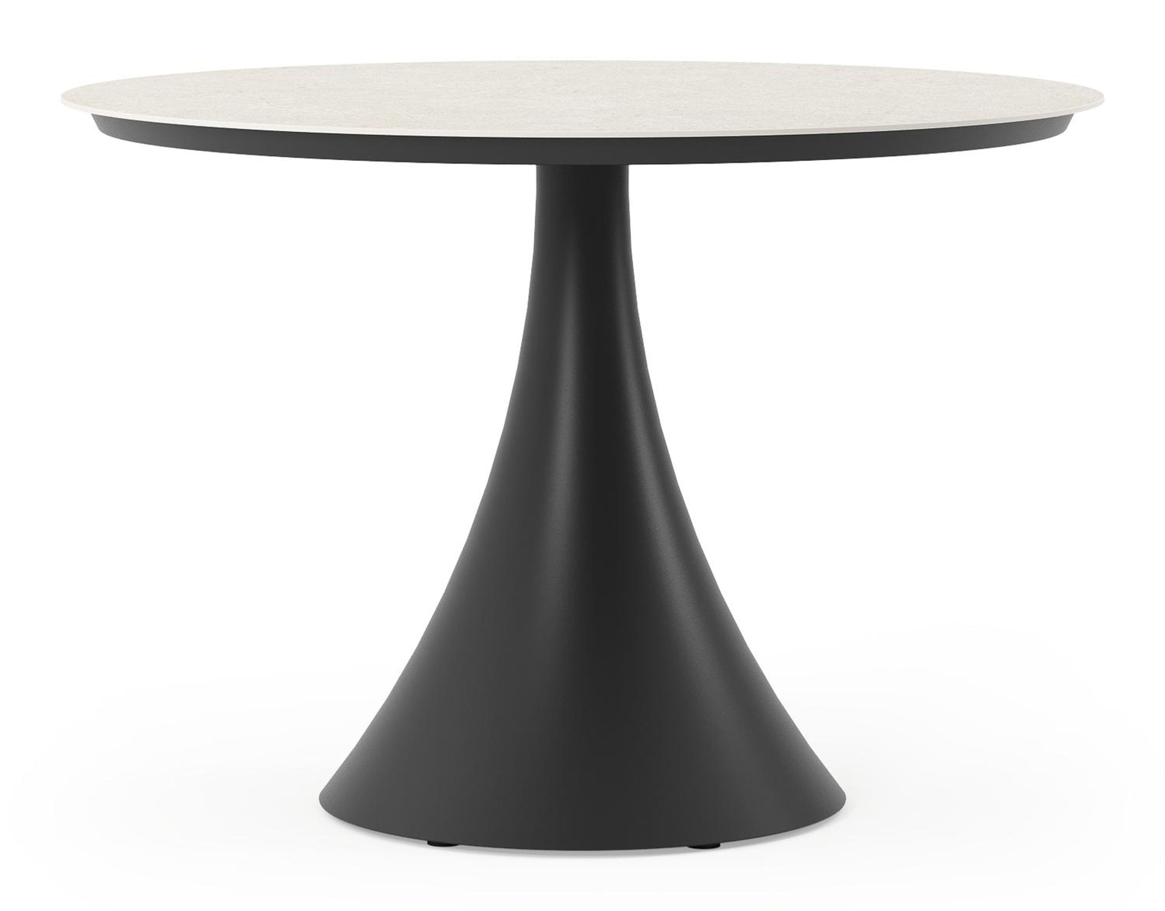 Table de jardin Fano en aluminium noir et céramique pleine shilin - Dia. 110 x H 75 cm