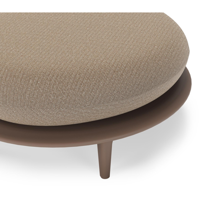 Pouf Bomero en aluminium taupe et coussin en all weather solica firenze earth
