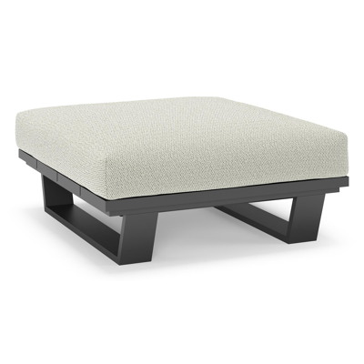 Pagino poef in zwart aluminium met lopi bud all weather sunbrella® luxe kussen