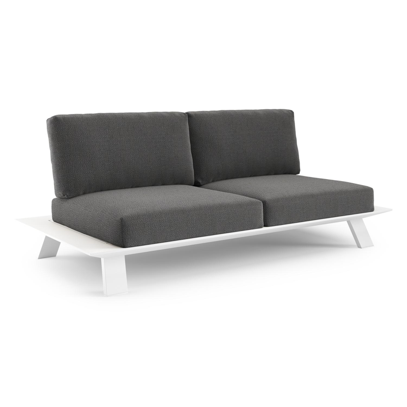 Cesano loungebank in wit aluminium met savane tornado all weather Sunbrella® luxe kussen