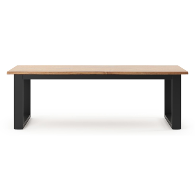 Portorivo tuintafel boomstam in zwart aluminium en teak - L 240 x B 102 x H 77,5 cm