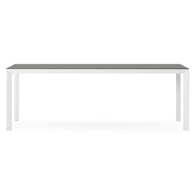 Malito tuintafel rechthoekig in wit aluminium en volkeramiek Calatorao - L 220 x B 70 x H 75 cm