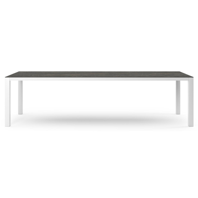 Como tuintafel in wit aluminium en volkeramiek Black Obsession - L 280 x B 110 x H 75 cm