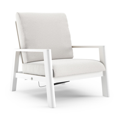 Cirello loungestoel in wit aluminium met soul optik all weather solica kussen