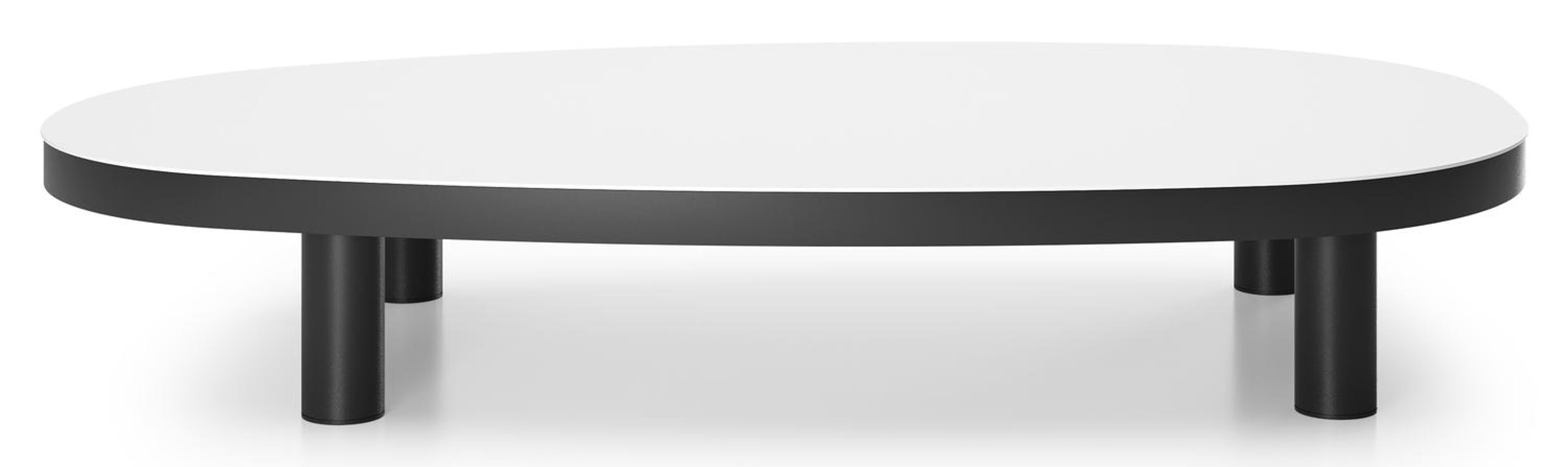 Donato loungetafel organisch in zwart aluminium en volkeramiek Arctic White - L 151 x B 90 x H 25 cm
