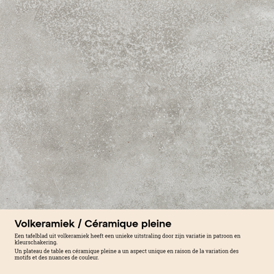Fano (Piemonte) tuintafel in wit aluminium en volkeramiek new york - L 80 x B 80 x H 73,5 cm