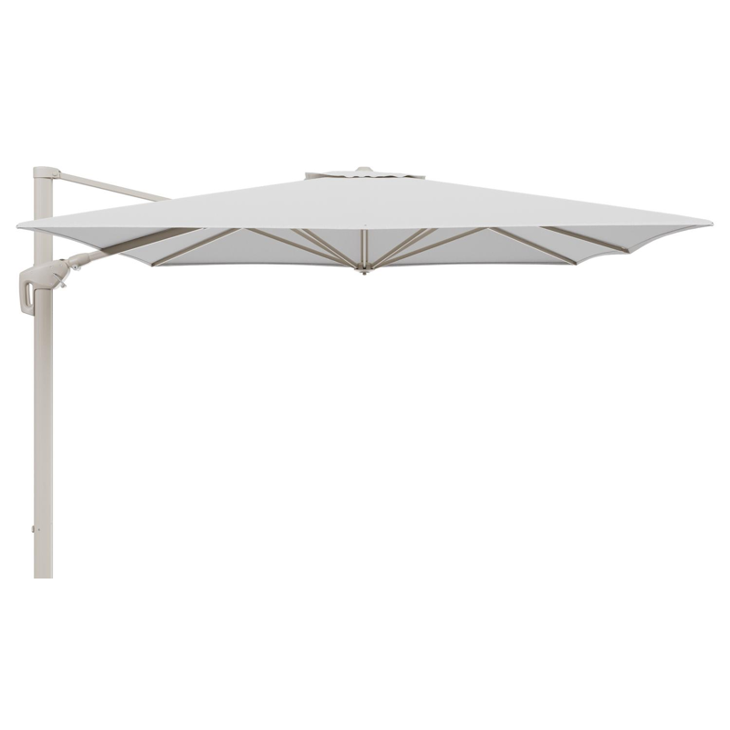 Minore zweefparasol met tiltfunctie in beige aluminium en Ego Birch All Weather Solica parasoldoek - L1 350 x L2 350 cm (zonder voet) (zonder voet)