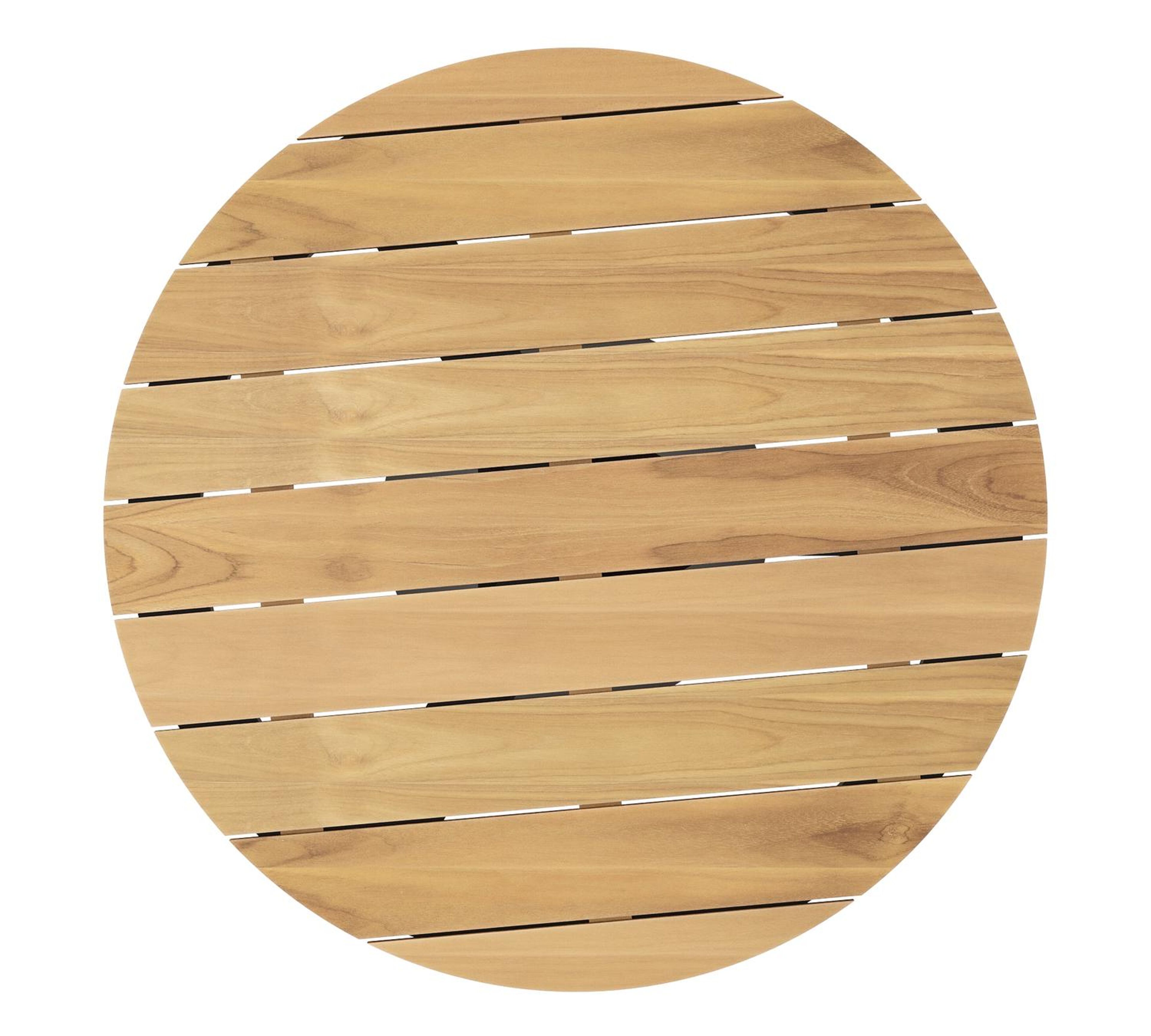 Fano tuintafel in zwart aluminium en teak - Dia. 110 x H 75 cm