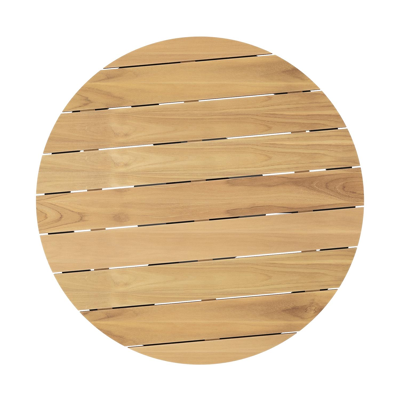 Fano tuintafel in zwart aluminium en teak - Dia. 110 x H 75 cm