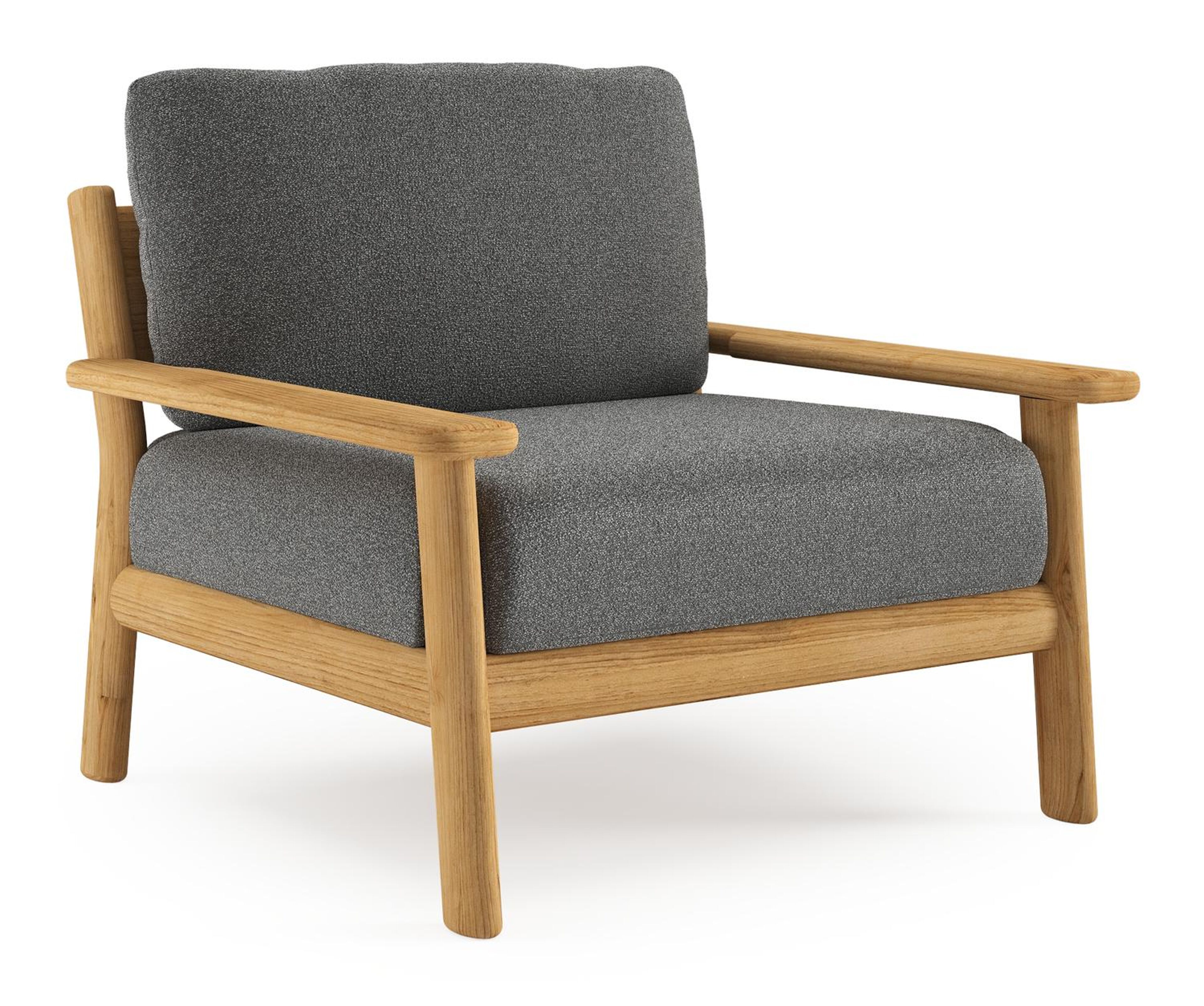 Amaro loungestoel in teak met catania black all weather cosytica kussen