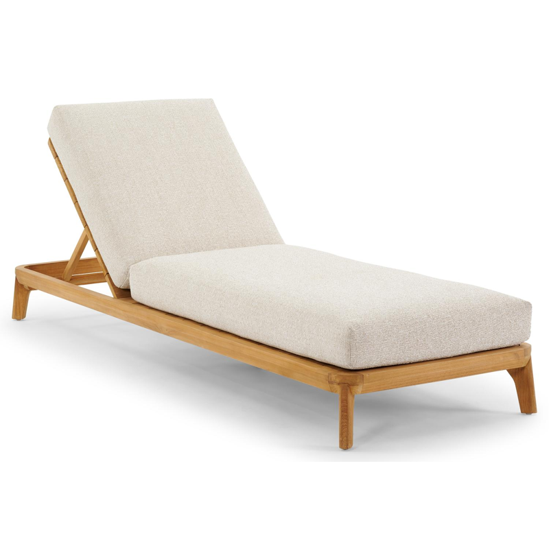 Orso verstelbaar ligbed in teak met marbella ecru all weather cosytica kussen