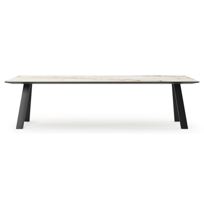 Cesano tuintafel rechthoekig in zwart aluminium en volkeramiek colorado dunes - L 280 x B 110 x H 75 cm