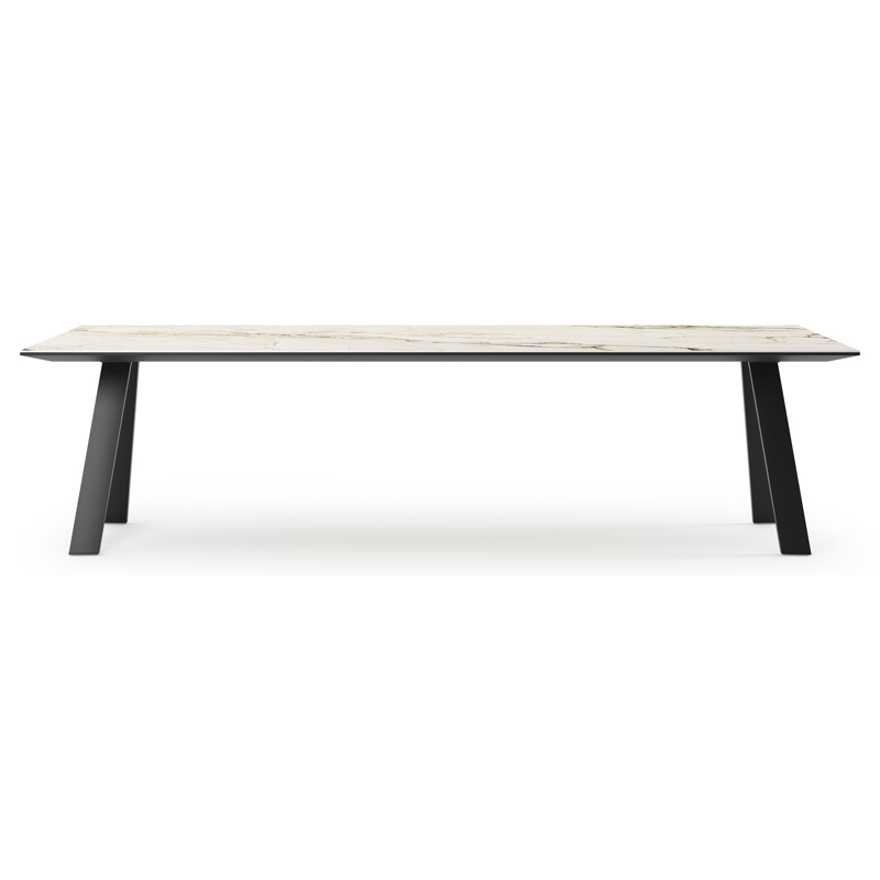 Cesano tuintafel rechthoekig in zwart aluminium en volkeramiek colorado dunes - L 280 x B 110 x H 75 cm