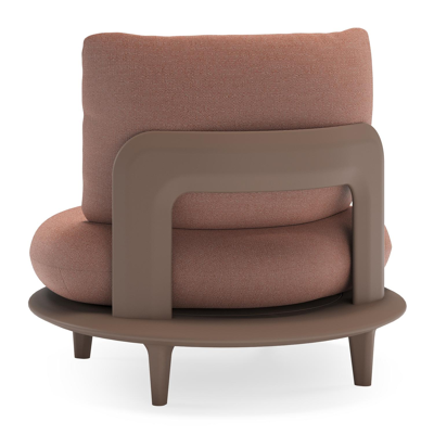 Fauteuil de jardin Bomero en aluminium taupe et coussins en all weather sunbrella® luxe savane rust