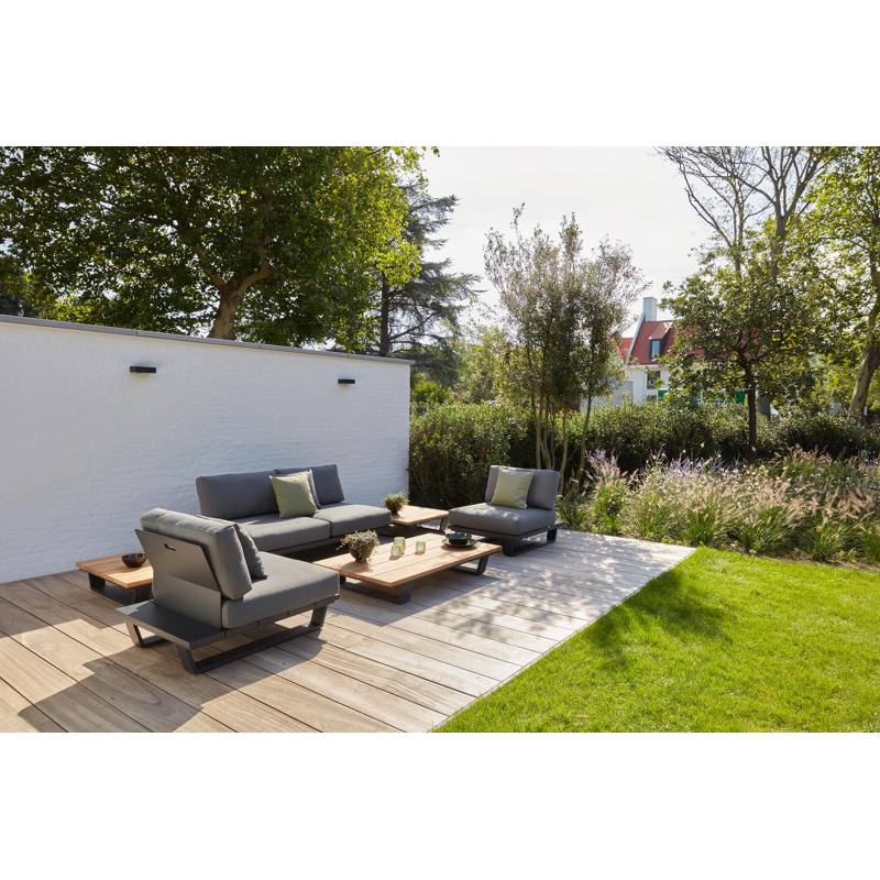 Pagino lounge 1-zit in zwart aluminium