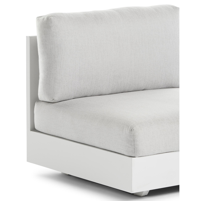 Como loungestoel 1-zit in wit aluminium met savane whisper all weather sunbrella® luxe kussen