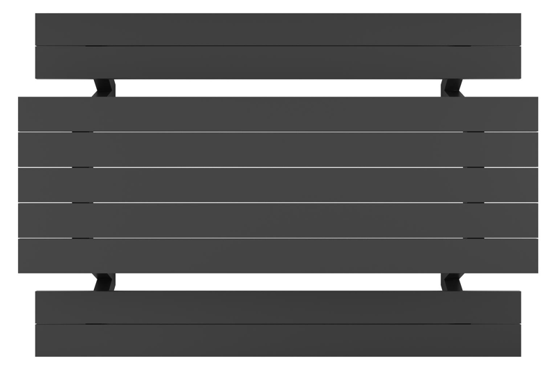 Norma picknicktafel in zwart aluminium - L 300 x B 213 x H 74 cm